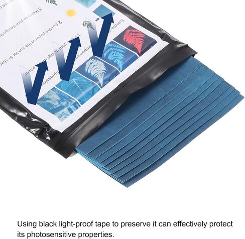 MECCANIXITY Cyanotype Paper,24 Sheet Sun Print Paper Kit High Sensitive Sun Paper Colored Crafts Paper with Acrylic Board for Adults DIY Project Art,8.3x5.8 inch (A5) in Saudi Arabia