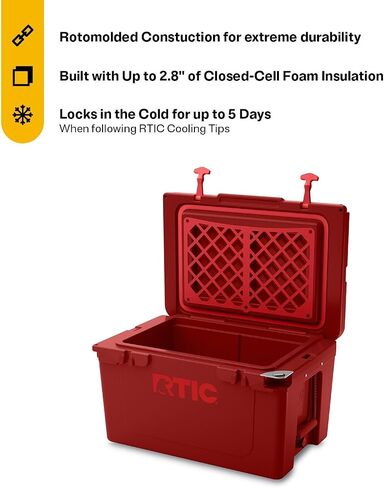 RTIC Ultra-Tough Cooler Hard Insulated Portable Ice Chest Box for Beach, Drink, Beverage, Camping, Picnic, Fishing, Boat, Barbecue in Saudi Arabia