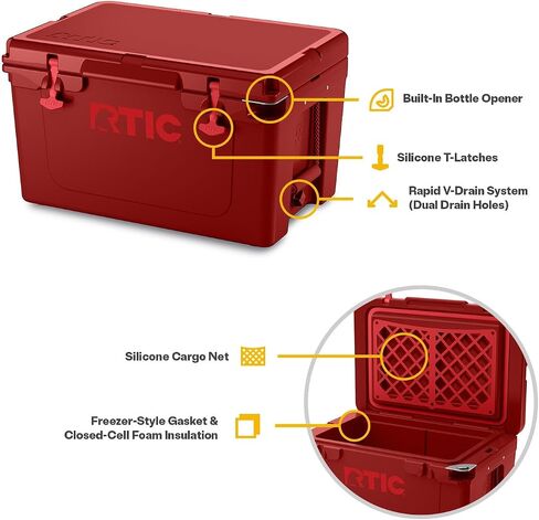 RTIC Ultra-Tough Cooler Hard Insulated Portable Ice Chest Box for Beach, Drink, Beverage, Camping, Picnic, Fishing, Boat, Barbecue in Saudi Arabia