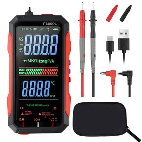 FS899L Digital Multimeter with Color Screen, USB C Rechargeable Electrical Testing, 6000 Counts True RMS AC/DC Voltage Tester, NCV, Capacitance, Non Contact Voltage Detector for Car, Home(FS899L) in Kuwait