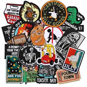 10 Pcs Random Funny Morale Patches with Hook and Loop, Cute Animal Meme Embroidered Patch for Backpack, Vest, Hats, Dog Harness in Kuwait