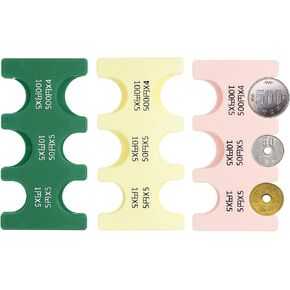PATIKIL 3Pcs Japanese Coin Holder, Portable JPY Coin Organiser Dispenser Coin Hard Case Storage 6 Slots, Great for Home, Office, Collection, Orange in Saudi Arabia