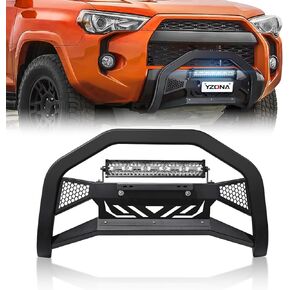 Bull Bar with LED Light Bar & License Plate Frame Compatible for 2005-2021 Nissan Frontier & 2005-2007 Pathfinder & 2005-2015 Xterra Front Grill Guard Grille, Truck Brush Guard, Bumper Push Bar in Kuwait