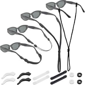 حزام نظارات يينفا ، حزام نظارة شمسية للرجال النساء أطفال النظارات الحبل ، حاملي نظارات العيون حول الرقبة مع إكسسوارات أذن الأذن قبضة الأذن (16 قطعة) in Kuwait