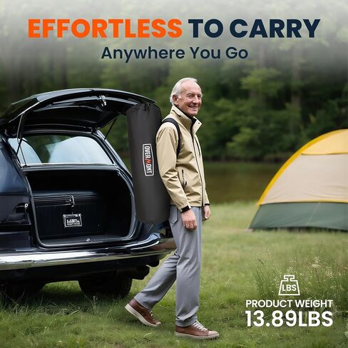 Overmont Back Support Camping Chair for Adults - Oversized with Adjustable High Backrest - Heavy Duty Folding Chair Supports 450 LBS - Cup Holder & Side Pocket – Perfect for Outdoor, Lawn, Beach Use in Kuwait