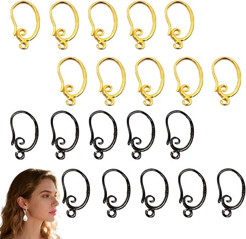 20 Pcs Earrings Beading Hoop for Jewelry Making, Jewelry Findings Hoops Adjustable Chain Extender Earring Charms Extension Chains for DIY Craft, Earring Crafts Supplies in Saudi Arabia