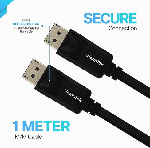Visiontek 901429 4.5 m Display Port to Display Port Cable44; Black in Saudi Arabia