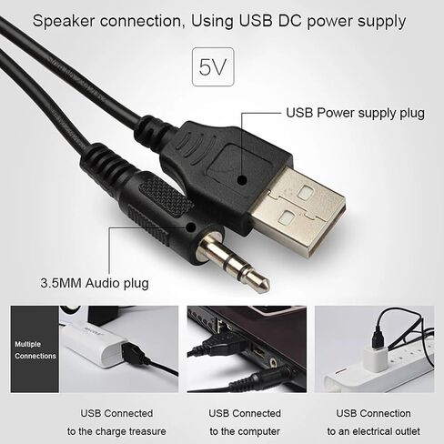 مكبرات الصوت المحيطة بالكمبيوتر Mini Multimedia Seeper مع مشغل موسيقى Stereo Wired Wired للموسيقى والأفلام والألعاب لأجهزة الكمبيوتر وأجهزة الكمبيوتر المحمولة وأقراص الفيديو الرقمية وأجهزة التلفزيون والأجهزة اللوحية الأسود in Saudi Arabia