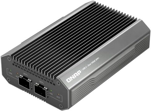 QNAP QNA-UC10G2T USB 4 Type-C إلى محول شبكة Dual-Port 10GBase-T RJ45 ، متوافق مع منافذ USB 4 و Thunderbolt 3/4 in Kuwait