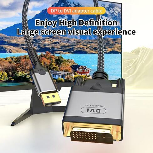 USB C إلى DVI Cable 6.6 ft - دعم كابل دائم 4K@30Hz 32 AWG ، محول Type -C إلى DVI للشاشات ، أجهزة العرض والأجهزة الأخرى in Kuwait