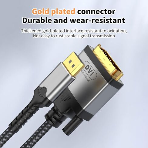 USB C إلى DVI Cable 6.6 ft - دعم كابل دائم 4K@30Hz 32 AWG ، محول Type -C إلى DVI للشاشات ، أجهزة العرض والأجهزة الأخرى in Kuwait