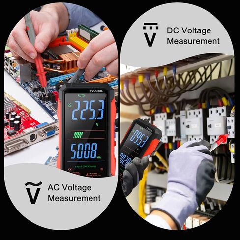 FS899L Digital Multimeter with Color Screen, USB C Rechargeable Electrical Testing, 6000 Counts True RMS AC/DC Voltage Tester, NCV, Capacitance, Non Contact Voltage Detector for Car, Home(FS899L) in Kuwait