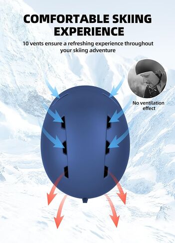 Ski Helmet, Lightweight Adult Snowboard Helmet with Sturdy PC Shell & Shock-Absorbing EPS Foam & Soft Lining, Adjustable Snow Sport Helmets 10 Vents Men/Women in Kuwait