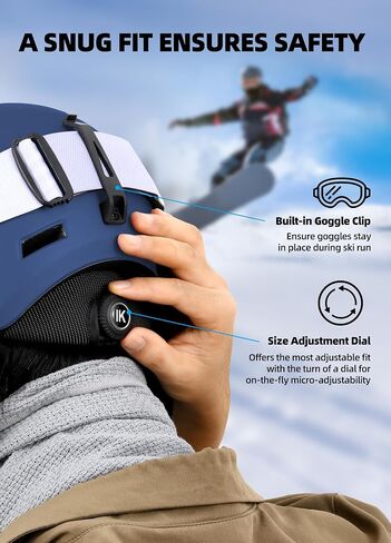 Ski Helmet, Lightweight Adult Snowboard Helmet with Sturdy PC Shell & Shock-Absorbing EPS Foam & Soft Lining, Adjustable Snow Sport Helmets 10 Vents Men/Women in Kuwait