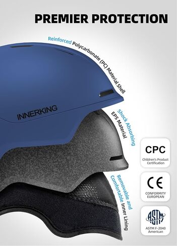 Ski Helmet, Lightweight Adult Snowboard Helmet with Sturdy PC Shell & Shock-Absorbing EPS Foam & Soft Lining, Adjustable Snow Sport Helmets 10 Vents Men/Women in Kuwait