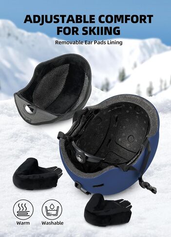 Ski Helmet, Lightweight Adult Snowboard Helmet with Sturdy PC Shell & Shock-Absorbing EPS Foam & Soft Lining, Adjustable Snow Sport Helmets 10 Vents Men/Women in Kuwait