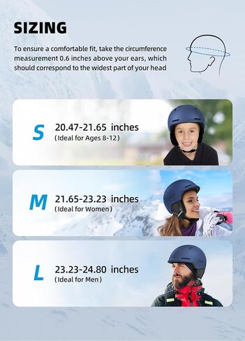 Ski Helmet, Lightweight Adult Snowboard Helmet with Sturdy PC Shell & Shock-Absorbing EPS Foam & Soft Lining, Adjustable Snow Sport Helmets 10 Vents Men/Women in Kuwait