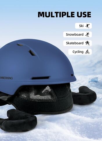 Ski Helmet, Lightweight Adult Snowboard Helmet with Sturdy PC Shell & Shock-Absorbing EPS Foam & Soft Lining, Adjustable Snow Sport Helmets 10 Vents Men/Women in Kuwait