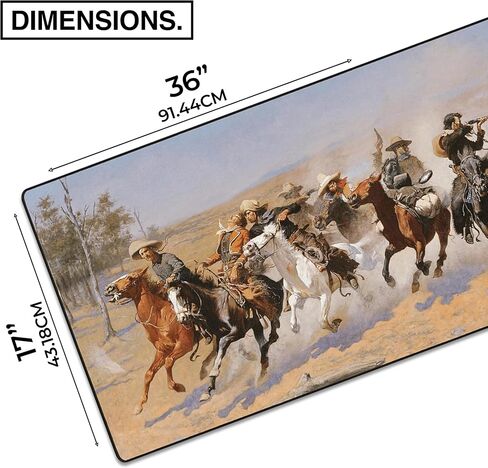 Western Landers-Peak Large Size Gaming WFH Mousepad Full Desk (Landers-Peak, AeroGlyde Fabric (Large (36" x 17")) in Kuwait