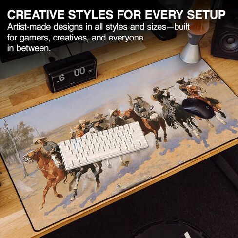 Western Landers-Peak Large Size Gaming WFH Mousepad Full Desk (Landers-Peak, AeroGlyde Fabric (Large (36" x 17")) in Kuwait