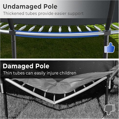 12 14 16FT Outdoor Trampoline for Kids and Adults, Large Recreational Trampoline with Net, Heavy Duty Trampoline with Basketball Hoop, Light, Stakes and Sprinkler in Saudi Arabia