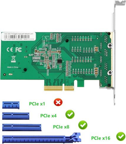 بطاقة شبكة PCIE ، محول شبكة Ethernet 10 جيجابايت ، PCI Express X8 ، SFP+ محول محول المنفذ ، مع شريحة Intel 82599EN لـ Windows/Windows Server/Linux ، مقارنة بـ Intel X520-DA1 in Kuwait