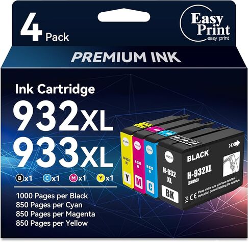 EasyPrint (مجموعة 1x) متوافق 02 استبدال خرطوشة الحبر لـ HP 02 المستخدمة لـ Photosmart C7280 C6280 C5180 C6180 D7360 D7460 8250 C7200 ، (Black ، Cyan ، Magenta ، Yellow ، Light Magenta) in Kuwait