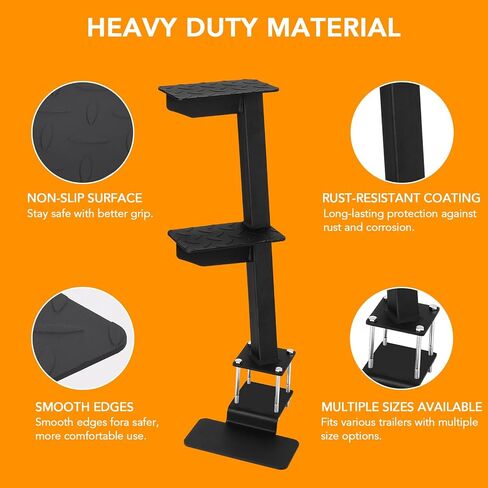 Heavy Duty Boat Trailer Step Ladder – 3-Step with Handle, Non-Slip Surface, Fit for Trailer Tongue, 460 Lbs Load Capacity in Saudi Arabia