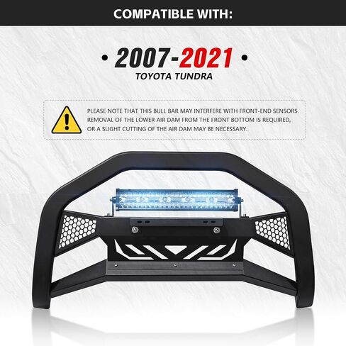 Bull Bar with LED Light Bar & License Plate Frame Compatible for 2005-2021 Nissan Frontier & 2005-2007 Pathfinder & 2005-2015 Xterra Front Grill Guard Grille, Truck Brush Guard, Bumper Push Bar in Saudi Arabia