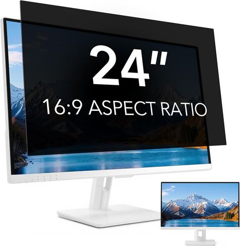 32 Inch Computer Privacy Screen for 16:9 Aspect Ratio Widescreen Monitor, Anti Glare Blue Light Eye Protection Curved Computer Monitor Privacy Filter, Anti-Scratch Removable 32in Protector Film in Saudi Arabia
