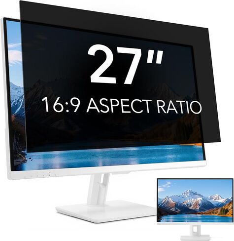 32 Inch Computer Privacy Screen for 16:9 Aspect Ratio Widescreen Monitor, Anti Glare Blue Light Eye Protection Curved Computer Monitor Privacy Filter, Anti-Scratch Removable 32in Protector Film in Saudi Arabia