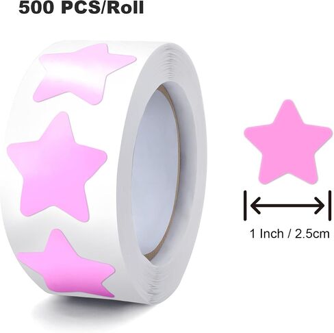 Silver Star Stickers Roll 1.5 Inch Self Adhesive Stars Labels Waterproof Removable for Children Teacher Business 500 PCS in Saudi Arabia