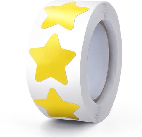 Silver Star Stickers Roll 1.5 Inch Self Adhesive Stars Labels Waterproof Removable for Children Teacher Business 500 PCS in Saudi Arabia