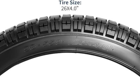 YUNSCM 2-PCS 26X4.0/98-559 Inch Heavy Duty Fat Bike Tires Compatible with 26 X 4.0 26x4 Electric Bike All-Terrain Directional Tread Bicycle Tires（Y-1322） in Saudi Arabia