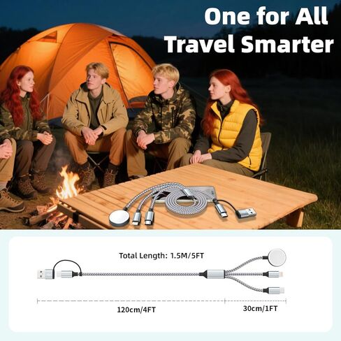 Retractable Multi Charging Cable - 3A [2Pack 3ft] 3 in 1 Fast Charger Cord with Lightning/Type C/Micro USB Ports, Retractable Car Charger for iPhone, iPad, Samsung, Tablets More(Charging Only) in Saudi Arabia