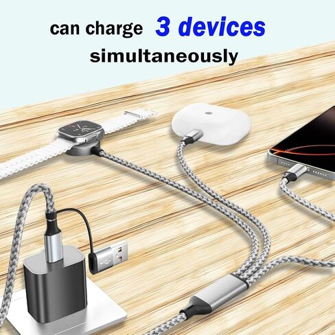 Retractable Multi Charging Cable - 3A [2Pack 3ft] 3 in 1 Fast Charger Cord with Lightning/Type C/Micro USB Ports, Retractable Car Charger for iPhone, iPad, Samsung, Tablets More(Charging Only) in Saudi Arabia