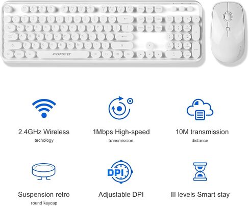 Wireless Keyboard and Mouse Combo, 2.4GHz Full-Size Keyboard Mouse Wireless, Plug-and-Play USB Receiver for PC, Laptop, Desktop, Windows, Mac - DarkBlue in Saudi Arabia