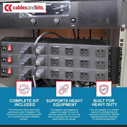 CablesAndKits 5RU Rack Adapter (5U), Converts 23" Rack to 19" Spacing in Saudi Arabia