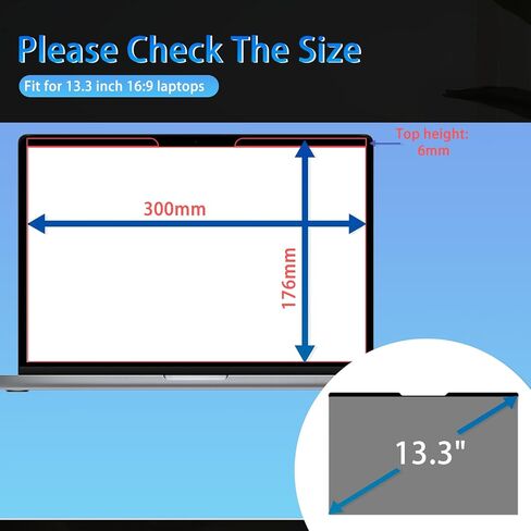 Magnetic Privacy Screen 14" 16:9 for Laptops - 2-Sided Removable Anti-Peeping/Anti-Glare, Blue Light Block, UV Protect, Reduce Strain, Fits Chromebook/Lenovo/HP/Dell/Acer/ASUS/XPS in Kuwait