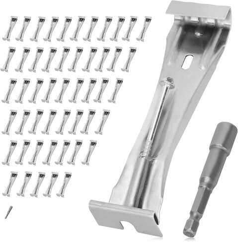 10 Pcs 6 Inch Gutter Hangers with a Pre-Inserted Rust Resistant Screw,Quick Screw Gutter Clips Hidden Gutter Bracket Come with 1/4’’ Hex Drill Bit,Clip for 6" K-Style Aluminum Gutters in Saudi Arabia