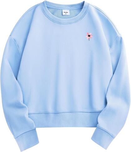 Stelle المرأة اقتصاص بلوزات القطن Crewneck البلوز كم طويل المحاصيل القمم قمصان ثقيلة ملابس الخريف عادية in Kuwait