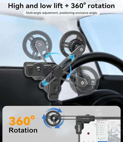 Magnetic Phone Holder, Car Mount for MagSafe, Enhanced Vacuum Suction Cup, Strong N52 Magnets, 360° Adjustable, Cell Phone Accessories for iPhone 16e 16 15 14 13 12 Series, and Android (Zinc Alloy) in Saudi Arabia
