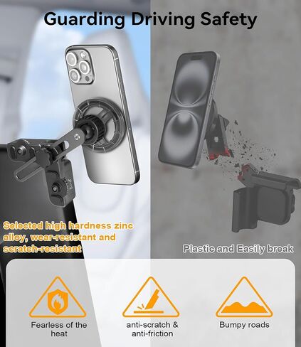 Magnetic Phone Holder, Car Mount for MagSafe, Enhanced Vacuum Suction Cup, Strong N52 Magnets, 360° Adjustable, Cell Phone Accessories for iPhone 16e 16 15 14 13 12 Series, and Android (Zinc Alloy) in Saudi Arabia