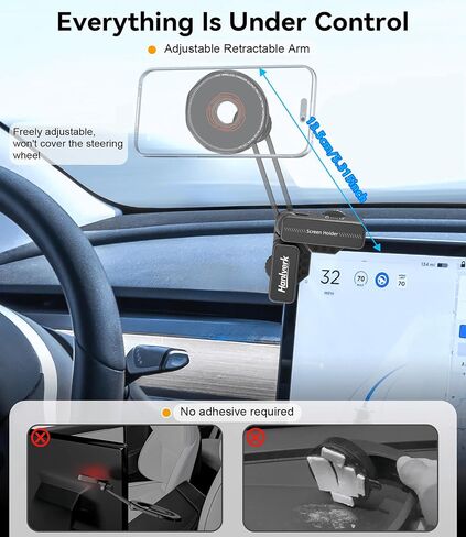 Magnetic Phone Holder, Car Mount for MagSafe, Enhanced Vacuum Suction Cup, Strong N52 Magnets, 360° Adjustable, Cell Phone Accessories for iPhone 16e 16 15 14 13 12 Series, and Android (Zinc Alloy) in Saudi Arabia