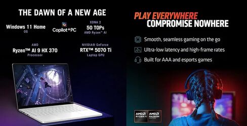 ASUS ROG Zephyrus G14 Latest 2025 AI Gaming Laptop Copilot + PC 14.0" 2.8K OLED 120Hz Display (AMD Ryzen AI 9 HX 370, GeForce RTX 5070 Ti 12GB, 32GB LPDDR5X, 2TB SSD, RGB KB, Win 11 Pro) w/DKZ Hub in Kuwait