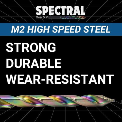 مجموعة بتات حفر HSS SPECTRAL STEP 29 ، 1/16 "-1/2" ، حالة مستديرة ، طرف نقطة تقسيم 135 درجة ، M2 Steel ، 3-flat Shank ، Finish Multi-Color in Saudi Arabia