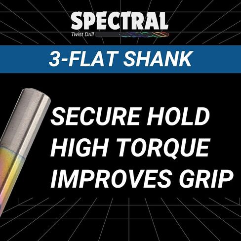 مجموعة بتات حفر HSS SPECTRAL STEP 29 ، 1/16 "-1/2" ، حالة مستديرة ، طرف نقطة تقسيم 135 درجة ، M2 Steel ، 3-flat Shank ، Finish Multi-Color in Saudi Arabia