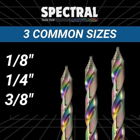 مجموعة بتات حفر HSS SPECTRAL STEP 29 ، 1/16 "-1/2" ، حالة مستديرة ، طرف نقطة تقسيم 135 درجة ، M2 Steel ، 3-flat Shank ، Finish Multi-Color in Saudi Arabia