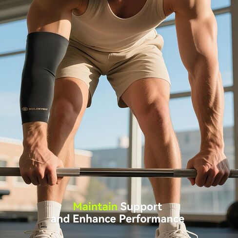 [360° Full Compression] Copper Elbow Sleeve, Breathable Elbow Brace for Pain Relief, Tendinitis, Tennis & Golfer's Elbow, Arthritis, Bursitis - Arm Compression Sleeve Fit for Men and Women(Black,L/XL) in Kuwait