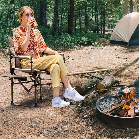 Timber Ridge 2 Pack Camping Mistraps كراسي مع جيوب الجدول الجانبية ، كرسي محمول قابل للطي في العشب الشقوق لعرض الرحلة في الهواء الطلق حفل النزهة 400 رطل ، الأزرق in Kuwait